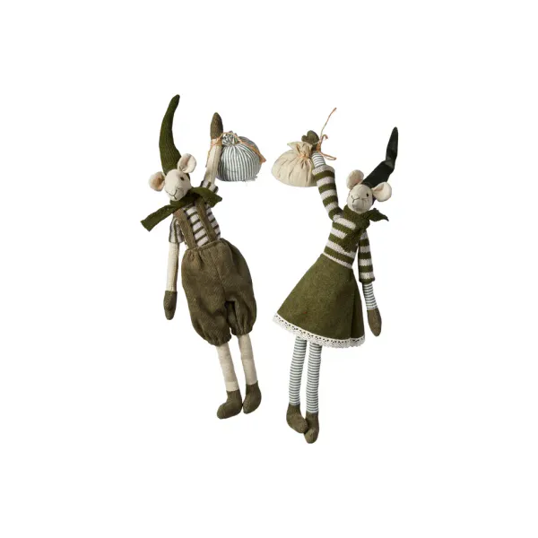 Noa & Nelli m/s&aelig;k 2ass H35cm - stoff - Gr&oslash;nn