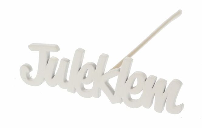 Hovedbilde JULEKLEM i tre B6,5 cm hvit på pinne