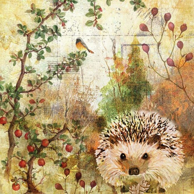 Hovedbilde Napkin Lunsj Autumn Hedgehog