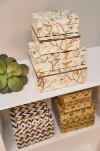 Hovedbilde &AElig;sker s/2 fugl 20x13x6 MDF Liten